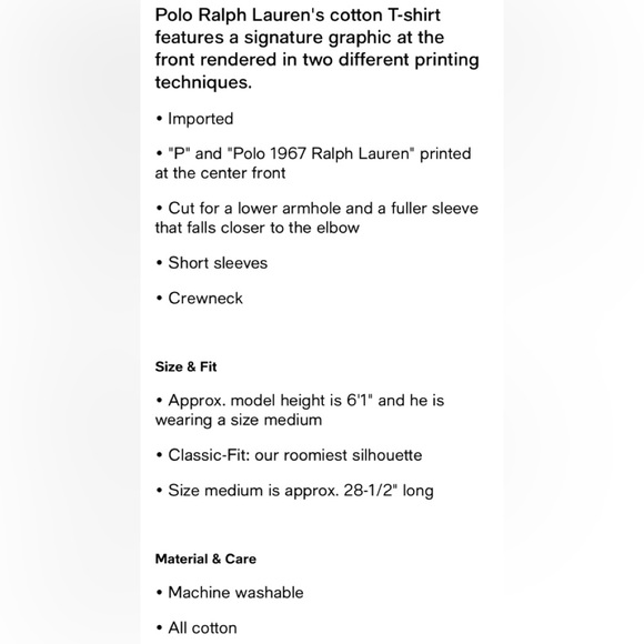 Polo Ralph Lauren Classic Fit Logo Jersey Tshirt - Picture 4 of 4